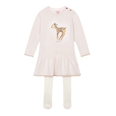 Baker by Ted Baker Girls' pink knit dress with tights